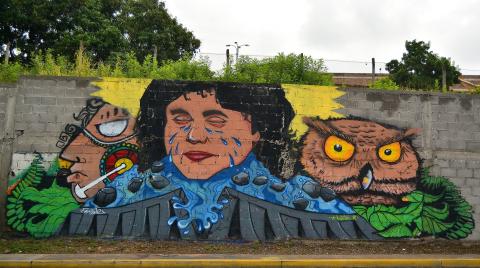 Street art of Berta Caceres in Tegucigalpa, Honduras available via Pixabay.