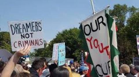 Dreamers not criminals sign at White House September 5, 2017