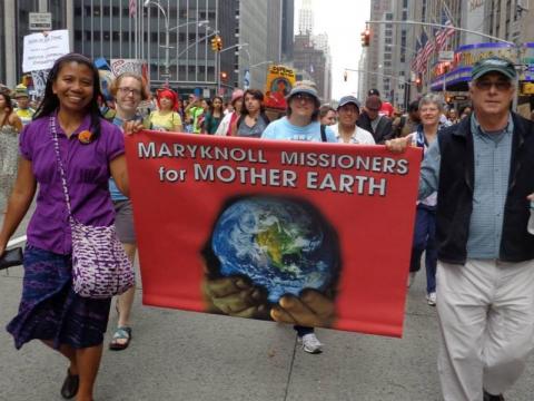 David Schwinghamer, right, at Peoples Climate March