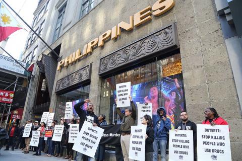 Philippines drug war protest New York City