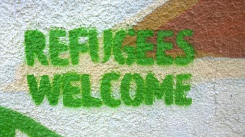 Refugees welcome garffiti