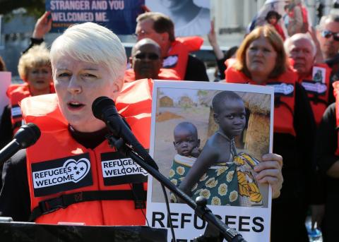 Susan Gunn the 2019 Rally for Refugees