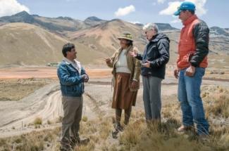 Maryknoll Sister Patricia Ryan and a member of an indigenous community in Peru