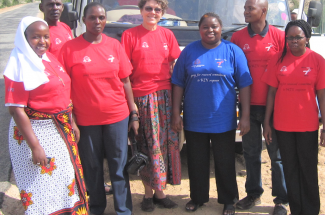 Maryknoll Lay Missioner Susan Nagele (fourth from left) on World AIDS Day in Kenya n 2010.